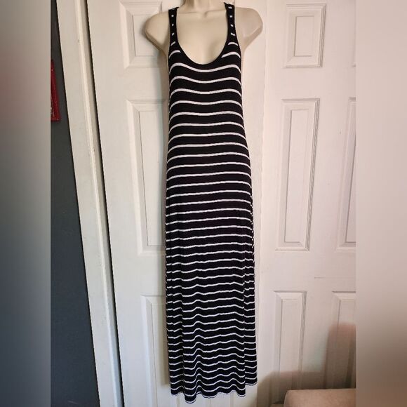 Zenana black and white striped dress. - Picture 1 of 2